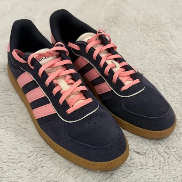 Adidas Women's Breaknet Sleek Sneakers - Shadow Navy/Pink Spark - Size 10 - Picture 1 of 6